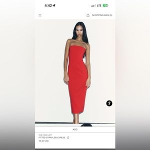 Zara midi dress size M. Perfect for Valentine’s Day!!